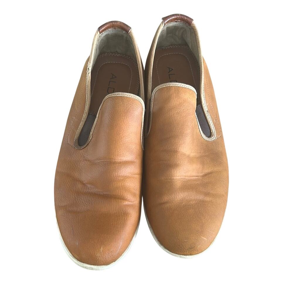 ALDO Men's Brown Leather Slip-Ons
